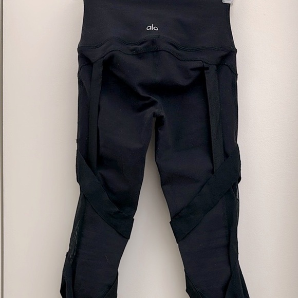 ALO All Black High Waisted Bandage Leggings - Picture 2 of 5